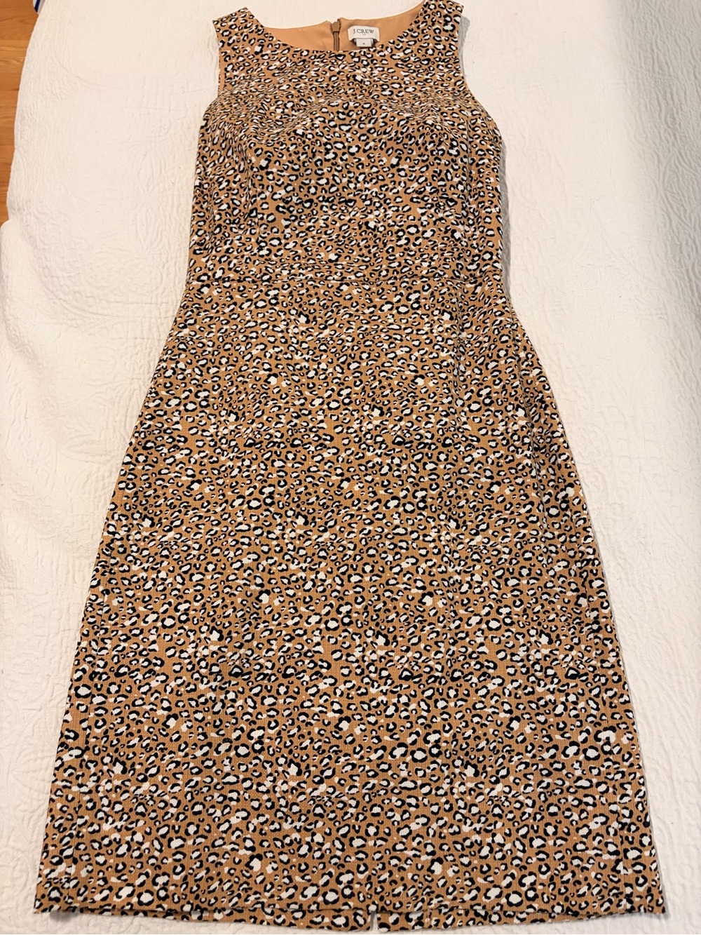J. Crew Leopard Print Sheath Dress in Tan, Black & White